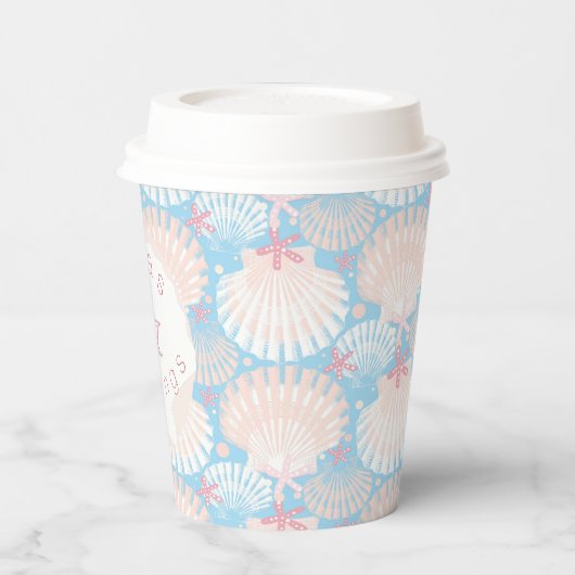 Weihnachtsblau an der Küste  Pappbecher (Links)