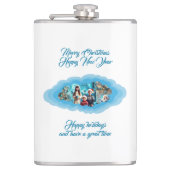 Weihnachtsblau Flachmann (Vorderseite)