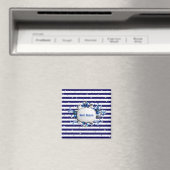 Weihnachtsblau gestreifter Magnet (In Situ (Geschirrspüler))