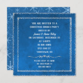 Weihnachtsblau mit Glitzer Einladung (Vorne/Hinten)