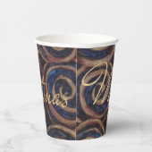 Weihnachtsblau und Gold Pappbecher (Rechts)