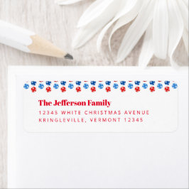 Weihnachtsblau und Rot mit Schneeflocken