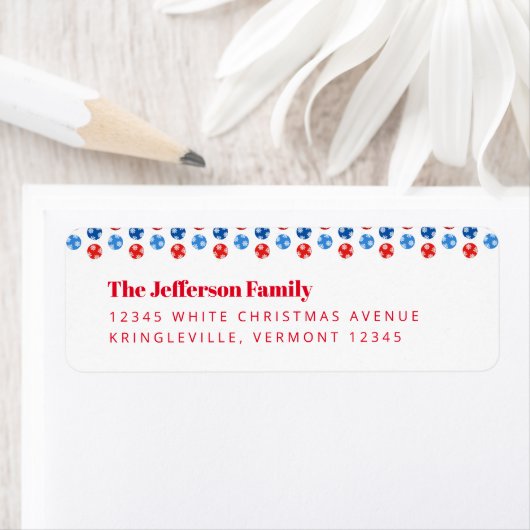 Weihnachtsblau und Rot mit Schneeflocken (Insitu)