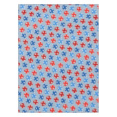 Weihnachtsblau und Rot mit Schneeflocken Tischdecke (Vorderseite)