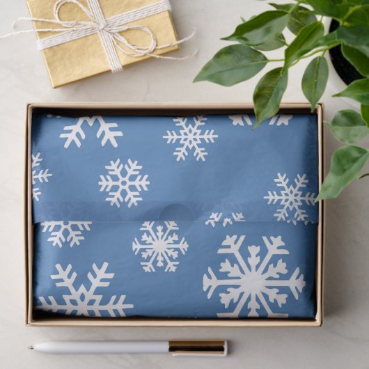 Weihnachtsblau und Weißschneeflocken Seidenpapier (Geschenk)