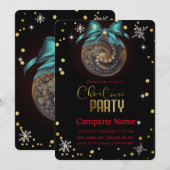 Weihnachtsblauer Dekoration, Diamanten und Schneef Einladung (Vorne/Hinten)