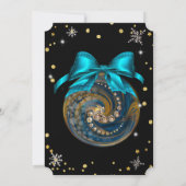 Weihnachtsblauer Dekoration, Diamanten und Schneef Einladung (Rückseite)