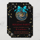 Weihnachtsblauer Dekoration, Diamanten und Schneef Einladung (Vorne/Hinten)