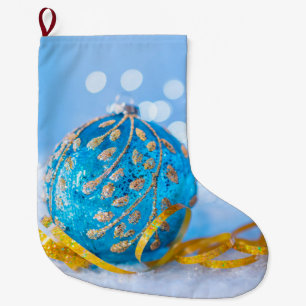 Weihnachtsblauer Dekorationsball Großer Weihnachtsstrumpf