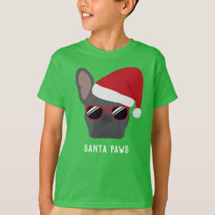 Weihnachtsblauer Französische Bulldogge T-Shirt
