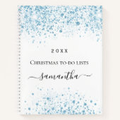 Weihnachtsblauer Glitzer Weißer Winter zu tun List Notizblock (Vorderseite)