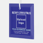 Weihnachtsblauer Himmelsschmuck Ornament Aus Glas (Vorderseite links)