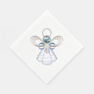 Weihnachtsblauer mit Filigran geschmückter Engel Serviette