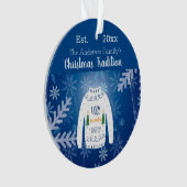 Weihnachtsblauer Party hässlicher Pullover Ornament (Vorderseite)