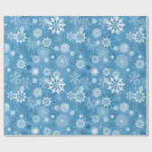 Weihnachtsblauer Schneeflockenwickler Geschenkpapier (Flach)
