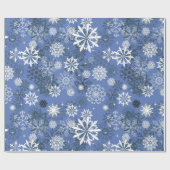 Weihnachtsblauer Schneeflockenwickler Geschenkpapier (Flach)