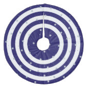 Weihnachtsblauer Streifen-Rock Fleece Weihnachtsbaumdecke (Vorderseite)