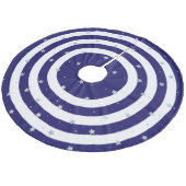 Weihnachtsblauer Streifen-Rock Fleece Weihnachtsbaumdecke (Schrägansicht)