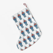 Weihnachtsblauer und weißer Ingwer Jar Kleiner Weihnachtsstrumpf (Rückseite (Hängend))