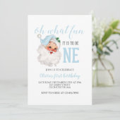 Weihnachtsblauer Weihnachtsfeiertag Einladung (Stehend Vorderseite)