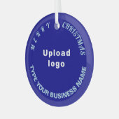 Weihnachtsblauer Zirkel Ornament Aus Glas (Vorderseite links)