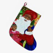 Weihnachtsbling - Schwarzer Weihnachtsmann - Strum Großer Weihnachtsstrumpf (Vorderansicht (hängend))