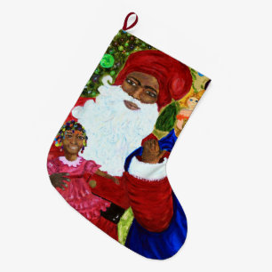 Weihnachtsbling - Schwarzer Weihnachtsmann - Strum Großer Weihnachtsstrumpf