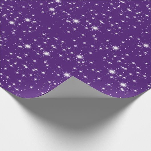 Weihnachtsblitz auf Lila Geschenkpapier (Ecke)