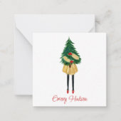 Weihnachtsblitz Girl Geschenksendung Mitteilungskarte (Vorderseite)