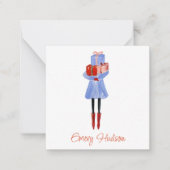 Weihnachtsblitz Girl Geschenksendung Mitteilungskarte (Vorderseite)