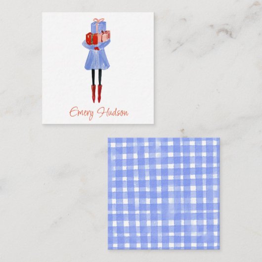 Weihnachtsblitz Girl Geschenksendung Mitteilungskarte (Vorne/Hinten)