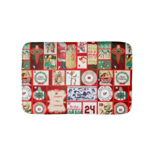Weihnachtsblock Advent Illustration Quadratische K Badematte