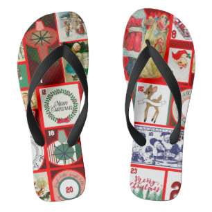 Weihnachtsblock Advent-Illustration Quadratische K Badesandalen