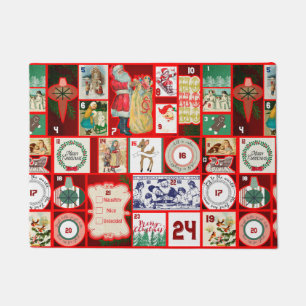 Weihnachtsblock Advent Illustration Quadratische K Fußmatte