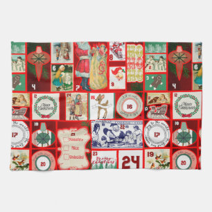 Weihnachtsblock Advent Illustration Quadratische K Geschirrtuch