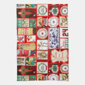 Weihnachtsblock Advent Illustration Quadratische K Geschirrtuch (Vertikal)