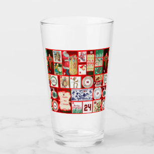 Weihnachtsblock Advent Illustration Quadratische K Glas