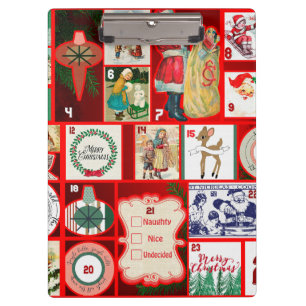 Weihnachtsblock Advent Illustration Quadratische K Klemmbrett