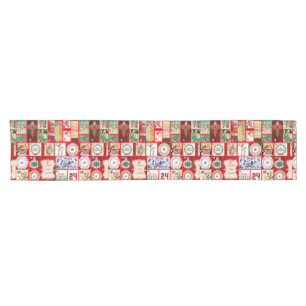 Weihnachtsblock Advent-Illustration Quadratische K Kurzer Tischläufer