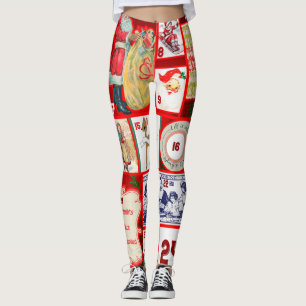 Weihnachtsblock Advent-Illustration Quadratische K Leggings