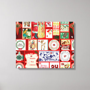 Weihnachtsblock Advent-Illustration Quadratische K Leinwanddruck