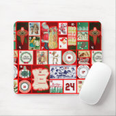 Weihnachtsblock-Advent-Illustration Quadratische K Mousepad (Mit Mouse)