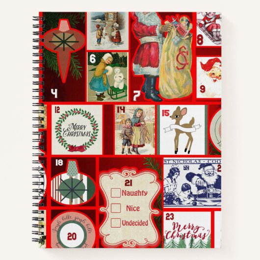 Weihnachtsblock-Advent-Illustration Quadratische K Notizblock (Vorderseite)