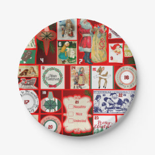 Weihnachtsblock-Advent-Illustration Quadratische K Pappteller