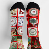 Weihnachtsblock Advent-Illustration Quadratische K Socken (Oben)