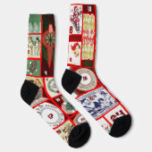 Weihnachtsblock Advent-Illustration Quadratische K Socken (Rechts)