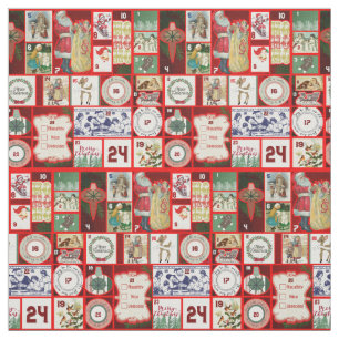 Weihnachtsblock Advent-Illustration Quadratische K Stoff