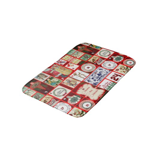 Weihnachtsblock-Illustrationsplätze Badematte (Schrägansicht)