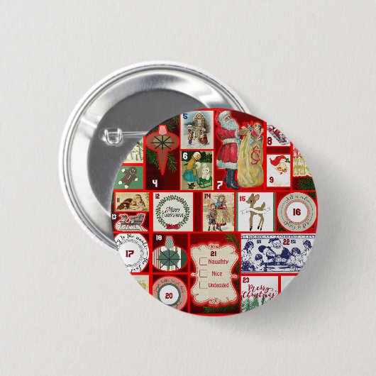 Weihnachtsblock-Illustrationsplätze Button (Vorne & Hinten)