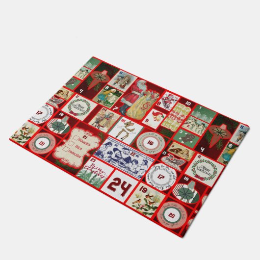 Weihnachtsblock-Illustrationsplätze Fußmatte (Schrägansicht)